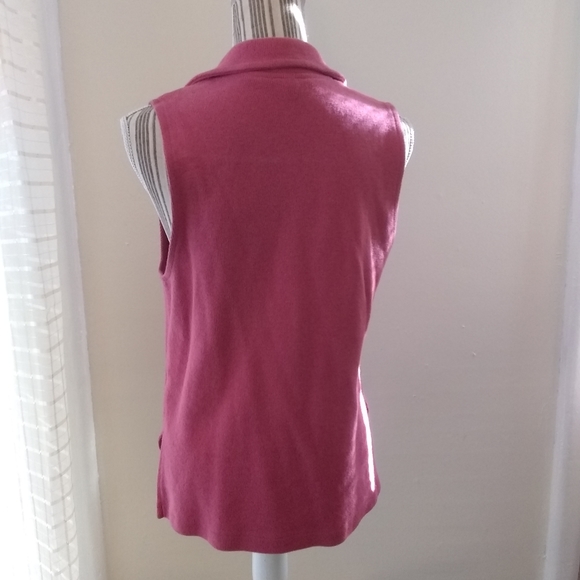 F.H Clothing Salmon Full Zip Cotton Ribbed Vest w Pockets Made in The USA - Picture 3 of 6